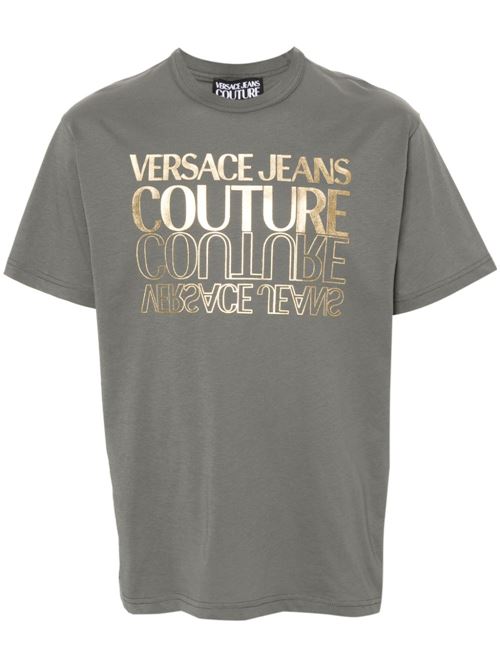 T-shirt uomo grigia Versace jeans Couture | 76GAHT10CJ00TG14